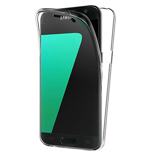 TBOC Funda para Samsung Galaxy S7 G930 - S7 Duos - Carcasa [Transparente] Completa [Silicona TPU] Doble Cara [360 Grados] Protección Integral Total Delantera Trasera Lateral Móvil Resistente Golpes