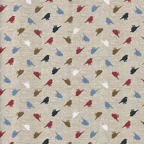 Textiles français Tela Aves Aspecto Lino - pequeñas Aves (Les Petits Oiseaux) - Rojo, Chocolate, Azul Cielo, Blanco y Negro | 100% algodón Suave | Ancho: 140 cm (por Metro Lineal)* Textiles français Tela Aves Aspecto Lino - pequeñas Aves (Les Petits Oiseaux) - Rojo, Chocolate, Azul Cielo, Blanco y Negro | 100% algodón Suave | Ancho: 140 cm (por Metro Lineal)*