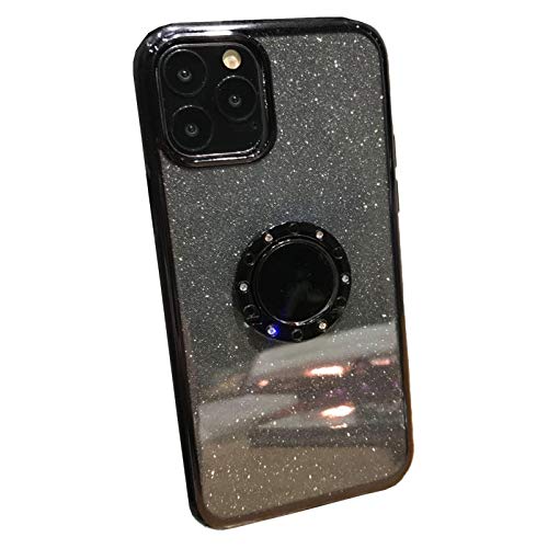 TIANLU Funda transparente para iPhone 11 Bling Sparkle Cute Girls Mujeres Soft TPU Slim Fit Protección contra caídas Funda trasera a prueba de golpes para Apple iPhone 11(Negro/Para iphone11 Pro Max)