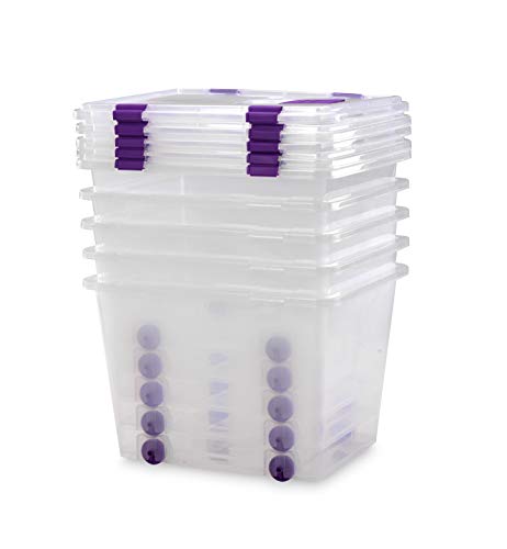 TODO HOGAR - Caja Plástico Almacenaje Grandes Multiusos con Ruedas - Medidas 510 x 410 x 360 mm - Capacidad de 52 litros (5)