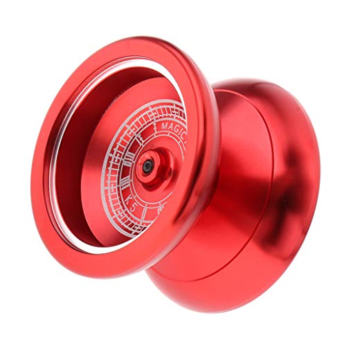 Toygogo Yoyo Profesional Receptivo, Yoyo De Aluminio para Principiantes para Niños, Rodamiento De Bolas De Repuesto Que No Responde para Jugadores Avanzados D - Rojo, 5.5 x 4cm