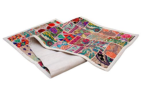 Trade Star - Camino de mesa vintage con diseño de patchwork, tela bordada india, funda decorativa para mesa, decoración de mesa de comedor hecha a mano, multicolor, Pattern 3, 16x56 Inches