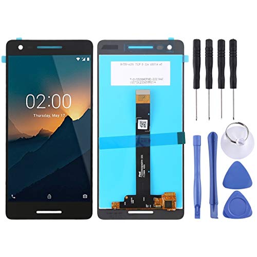 un known Reemplazo Compatible Pantalla LCD y Montaje Completo de digitalizador para Nokia 2.1 TA-1080 TA-1084 A-1086 TA-1092 TA-1093 Accesorio (Color : Black)