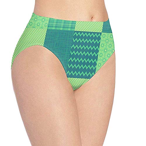 URORAPTrrrrr Womens Underwear Intimo Donna Seafoam Green Digital Art Custom Custom Bikini Brief Hipster Underpants, L