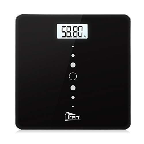 Uten Báscula de Baño Digital Alta Medición Precisa, Balanza Electrónica con Tecnología de Paso, Escala LCD Pantalla Retroiluminada 200kg/440Ib/31st, Báscula Engrosada(8mm) con Diseño Elegante, Negro Uten Báscula de Baño Digital Alta Medición Precisa, Balanza Electrónica con Tecnología de Paso, Escala LCD Pantalla Retroiluminada 200kg/440Ib/31st, Báscula Engrosada(8mm) con Diseño Elegante, Negro