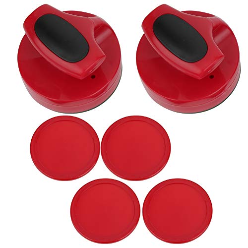 Vbest life Reemplazo de Juego de Mesa de Hockey de Aire de Gran tamaño, Juego de empujador Deslizante de Hockey de Aire Rojo de 94 mm con 4 Discos de Hockey