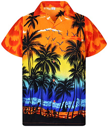V.H.O. Funky Camisa Hawaiana, Beach, Naranja, L