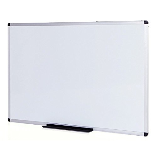 VIZ-PRO Pizarra blanca magnética con marco de aluminio, 120 x 90 cm