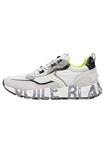 VOILE BLANCHE Art Club01 - Zapatillas de hombre cómodas de tela y piel Blanco Size: 43 EU Larga