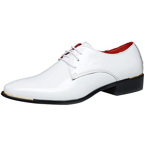 Wealsex Zapatos de Cordones Derby para Hombre,Punta Puntiaguda Vintage Hombres Zapatos Casuales de Negocios