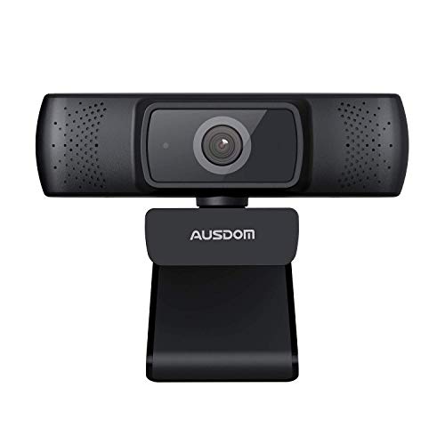Webcam Full HD 1080P para Business, AUSDOM AF640 Autofocus Web Cámara para PC, con Micrófono, Cubierta de Privacidad, Gran Angular 90°, Streaming Cámara para Videollamadas, Grabación, Conferencias