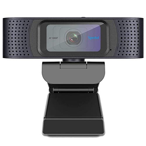 Webcam HD Pro 1080P Streaming Cámara Web Autoenfoque y Micrófono Webcam USB para Skype Youtube Vídeo Radiodifusión Compatible con Windows, Mac