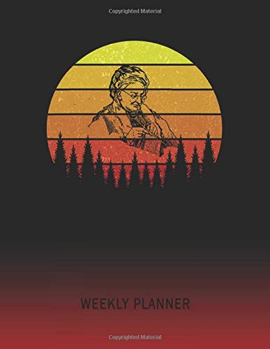 Weekly Planner: Knitting | 2021 - 2022 | Plan Weeks for 1 Year | Retro Vintage Sunset Cover | January 21 - December 21 | Planning Organizer Writing ... | Plan Days, Set Goals & Get Stuff Done