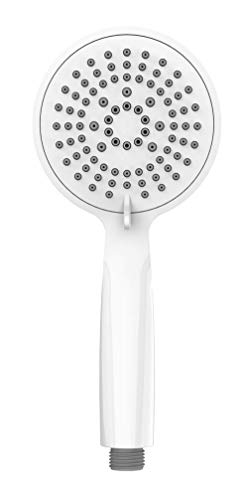 WENKO Mango de ducha Young blanco - ducha de mano universal, rociador de ducha con 5 tipos de chorros, Plástico (ABS), 11 x 11 cm, Blanco