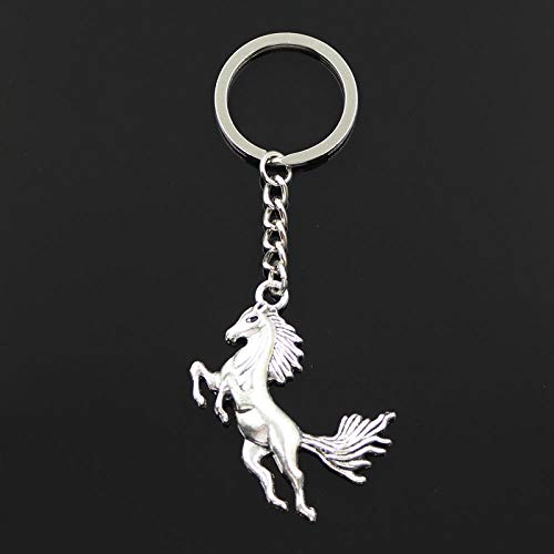 Wjlytf Llavero de metal 30 mm Joyas de bronce Colgante de caballo corriente chapado en color plateado antiguo 51x32 mm Wjlytf Llavero de metal 30 mm Joyas de bronce Colgante de caballo corriente chapado en color plateado antiguo 51x32 mm