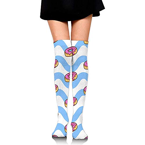 WlyFK - Calcetines de mujer 'S Over Knee High 60 cm Donut Wave Long Tube