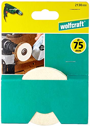 Wolfcraft 2130000 - Disco de fieltro, diámetro 10 mm ø 75 x 10 mm