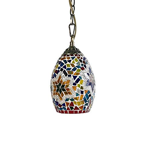 WYFX Party Decor Moroccan Turkish Pen Shop Restaurant Hanging Lamp Handmade Vintage Glass Pen Shop Restaurant Hanging Light Plug inr Bohemian Ottoman Mosaic Style Hang