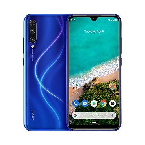 Xiaomi Mi A3 Smartphone 6,088" AMOLED, 48MP AI Triple Cámara, Dual SIM, 4 RAM + 64 GB ROM, Qualcomm Snapdragon 665, Procesador Octa-core, Color Azul