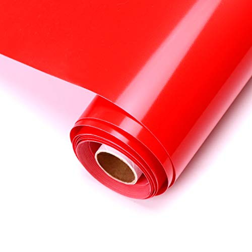 YRYM HT Lámina autoadhesiva de vinilo para plóter – 30 cm x 305 cm permanente para plóter – Rollo autoadhesivo para manualidades, carteles, scrapbooking (rojo brillante)