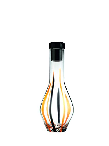 Zafferano Tirache - Botella de Vidrio de Colores, Altura 290 mm, Capacidad 138 cl - Negro/Naranja