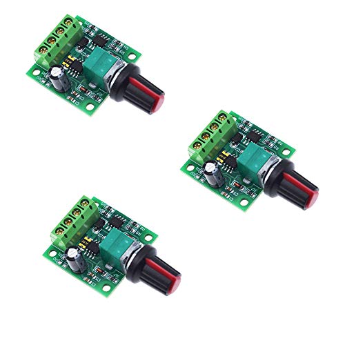 ZkeeShop 3Pcs DC 1.8V 3V 5V 6V 12V 2A 30W PWM Low Voltage DC Motor Speed Controller PWM 1803BK Adjustable Driver Switch
