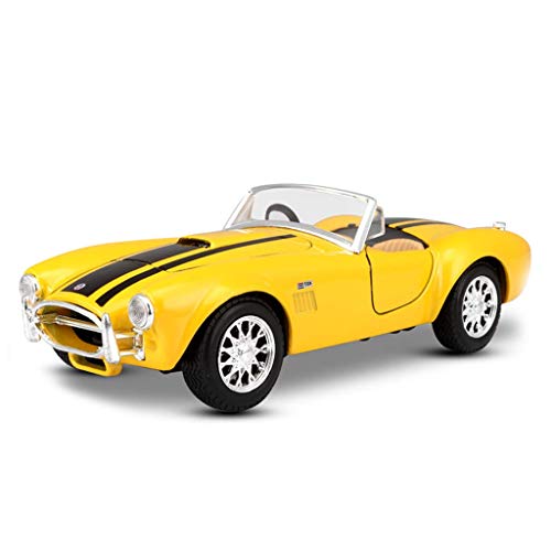 ZY Coche Modelo de Coche 1:24 Shelby Cobra 427 Simulación joyería de la aleación de fundición a presión de Juguete colección de Coches Deportivos joyería 17.5x7x5CM (Color: Amarillo) LOLDF1