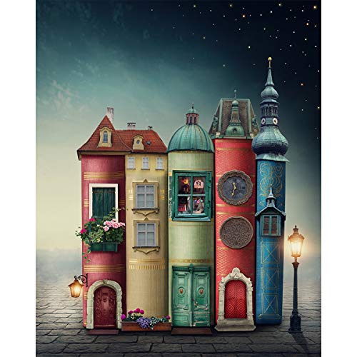 1000 piezas puzzle para adultos libro casa stree knowledge tower juego familiar dormitorio estudio decoración rojo azul