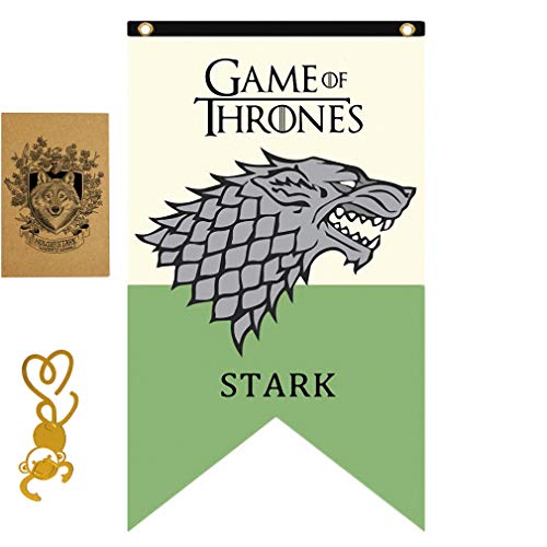[125cm X 70 CM] Gift for Game Banner Thrones póster, Casa de Juego de Tronos Bandera, Stark Flag para Bar House Party Decoration