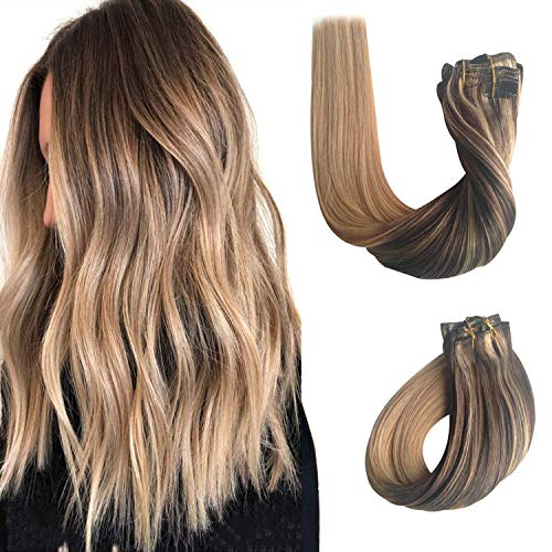 14 Inch Clip in Hair Extensions Human Hair 100g 8pcs Medium Brown Fading to Golden Brown and Strawberry Blonde Highlighted Per Set 100% Human Remy Hair Full Head Silky Straight Clip on 14 Inch Clip in Hair Extensions Human Hair 100g 8pcs Medium Brown Fading to Golden Brown and Strawberry Blonde Highlighted Per Set 100% Human Remy Hair Full Head Silky Straight Clip on