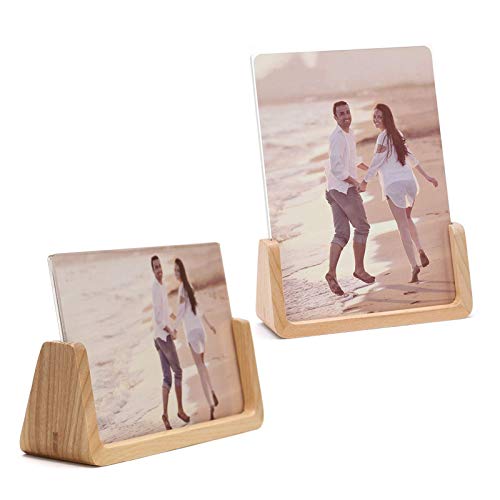2 marcos de fotos, marco de fotos de madera maciza con cubiertas de vidrio acrílico transparente de alta definición para decoración de la sala de exposición, se adapta a fotos de 10 x 15 cm (abedul) 2 marcos de fotos, marco de fotos de madera maciza con cubiertas de vidrio acrílico transparente de alta definición para decoración de la sala de exposición, se adapta a fotos de 10 x 15 cm (abedul)