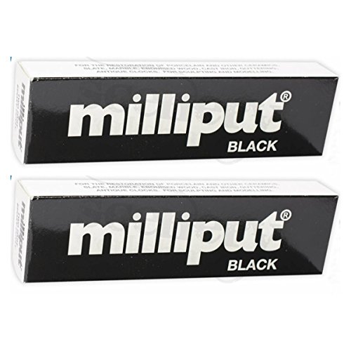 2 Paquetes de Masilla Milliput Negro Epoxi, para modelar, escultura, cerámica, pizarra, reparación