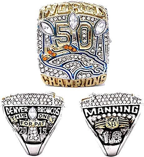 2015 Denver Championship Ring Replica, Super Bowl Championship Ring Set For Fans Collection Gift Display Keepsake - Coleccionable 10#, lsxysp, 14#
