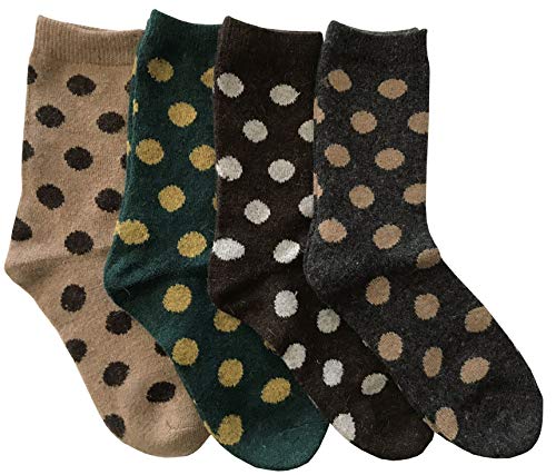 4 pares de calcetines cortos para mujer de lana suaves y cálidos, talla única 35-40, Combinazione 2, talla única