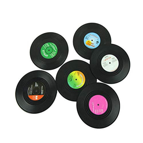 6 uds máquina de silicona antideslizante de plástico respetuosa con el medio ambiente posavasos de discos de vinilo Retro Cd Pad Placa de calor 6 uds máquina de silicona antideslizante de plástico respetuosa con el medio ambiente posavasos de discos de vinilo Retro Cd Pad Placa de calor