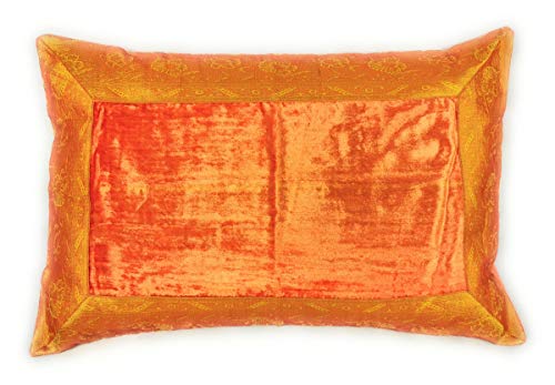 Aga's Own Funda de cojín indio de 40 x 60 cm, funda de cojín, funda oriental india (naranja)