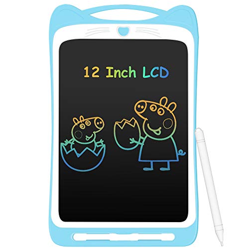 AGPTEK 12 Pulgadas Tablets de Escritura con Pantalla de Color LCD, Botón de Bloqueo, Portátil Tableta de Dibujo para Niños, Clase, Casa, Azul