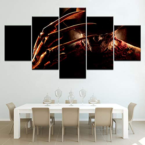 Angle&H 5 Pieza Lona Arte HD Impresión Pinturas Freddy Krueger Película de Terror una Pesadilla en la Calle ELM Póster para Sala Pared Decoración,B,25x40x2+25x60x1+25x50x2 Angle&H 5 Pieza Lona Arte HD Impresión Pinturas Freddy Krueger Película de Terror una Pesadilla en la Calle ELM Póster para Sala Pared Decoración,B,25x40x2+25x60x1+25x50x2