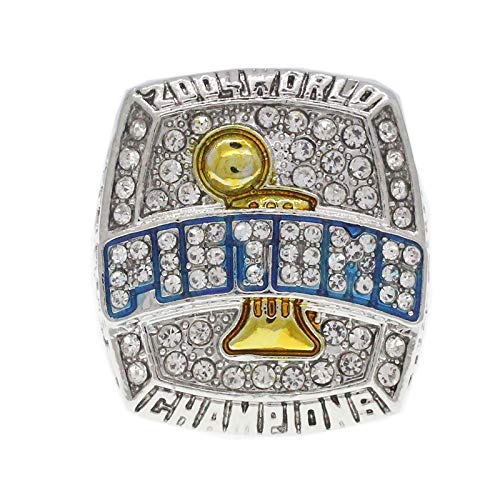 Anillo retro de retención de color pulido niquelado Unisex 2004 Detroit Pistons Campeonato Réplica de anillo con caja de madera