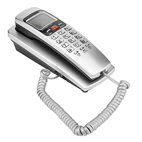 Archuu Teléfono con Cable, Escritorio Teléfono con Cable Soporte de línea Fija Identificador de Llamadas FSK/DTMF para Hotel de Oficina en casa(Plata)