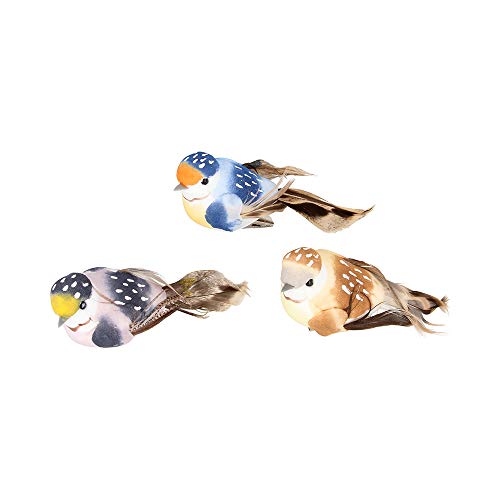 Artemio - Pájaro Decorativo sobre Pinza (10 x 4,5 x 4 cm, 3 Unidades), Multicolor