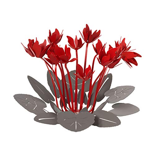 Arti & Mestieri Ciclamino – Centro de mesa decorativo de diseño 100% fabricado en Italia – de hierro, 38 x 24 cm – Pizarra roja