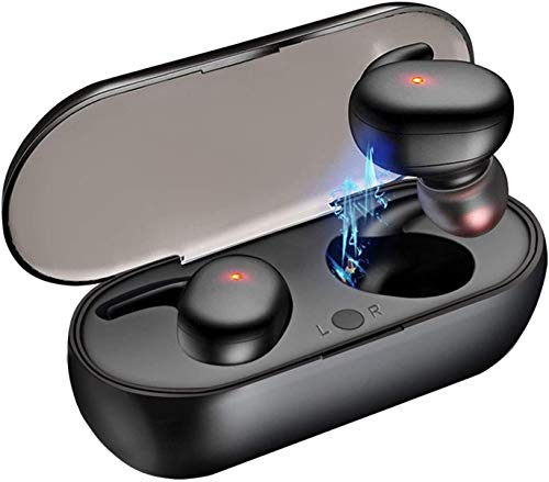 Auricular Bluetooth, Auricular Bluetooth con 2 Micrófonos, Reproducción 24 Horas al día, IPX5, Reducción de Ruido CVC 8.0, Auricular Inalámbrico de Oficina y Viaje para Android iOS PC (Negro)