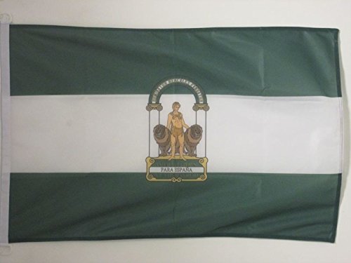 AZ FLAG Bandera de ANDALUCÍA 150x90cm Uso Exterior - Bandera ANDALUZA 90 x 150 cm Anillos