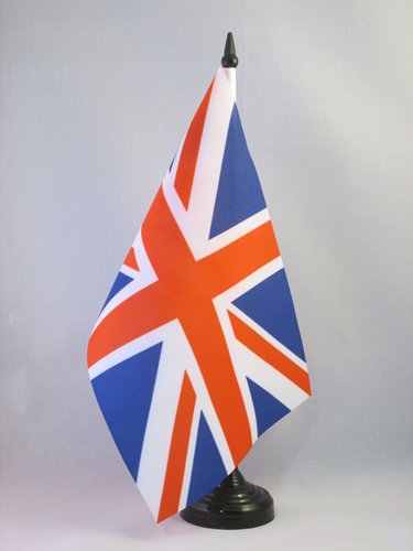 AZ FLAG Bandera de Mesa del Reino Unido 21x14cm - BANDERINA de DESPACHO Inglesa - BRITANICA – UK 14 x 21 cm