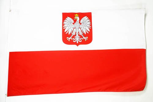AZ FLAG Bandera de Polonia con Aguila 90x60cm - Bandera POLACA con Armas 60 x 90 cm