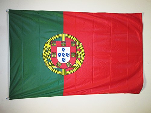 AZ FLAG Bandera de Portugal 150x90cm Uso Exterior - Bandera Portuguesa 90 x 150 cm Ojales