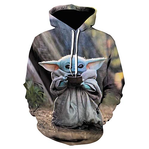 Baby Yoda Mandalorian Hoodie Hombres/Mujeres Harajuku Star Wars Hoodies Y Sudaderas Satanist Moive Graphic Winter Jacket Men-We-1389_Size_XXL