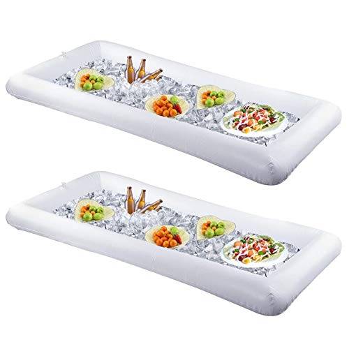 Barra de servidumbre inflable 2 Paquete Hielo Sirva de hielo Sirva de buffet Enfriador de la Ensalada Recipientes de bebida con enchufe de drenaje, BBQ Picnic Piscina Fiesta Suministros Inflables Cool Barra de servidumbre inflable 2 Paquete Hielo Sirva de hielo Sirva de buffet Enfriador de la Ensalada Recipientes de bebida con enchufe de drenaje, BBQ Picnic Piscina Fiesta Suministros Inflables Cool