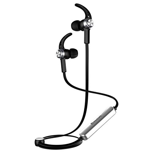 Baseus Auriculares inalámbricos B11 Bluetooth V4.1, magnéticos, manos libres, con micrófono para iPhone, Xiaomi, deportivos, estéreo, color negro